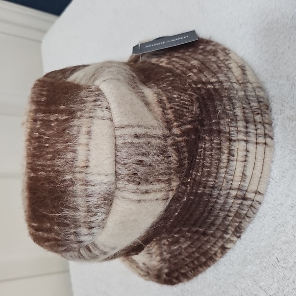 NWT Melrose & Market Plaid Eyelash Bucket Hat Rust Combo One Size - Picture 3 of 13
